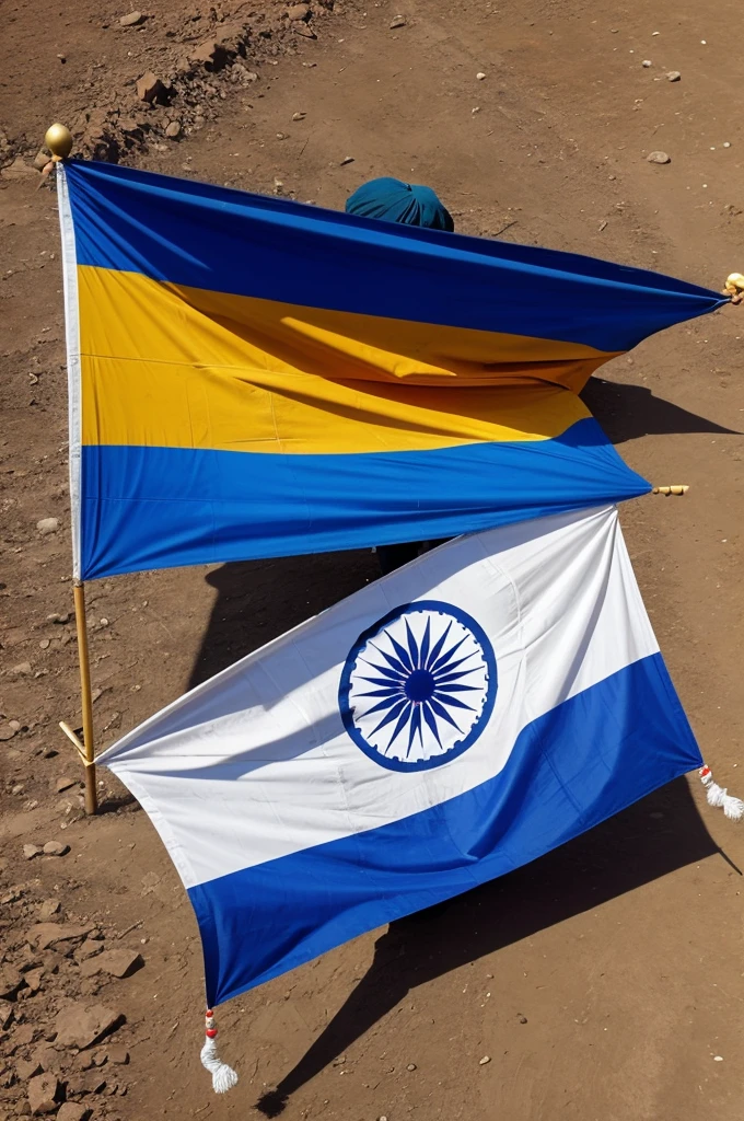 Indian Beautiful flag with aeroplane