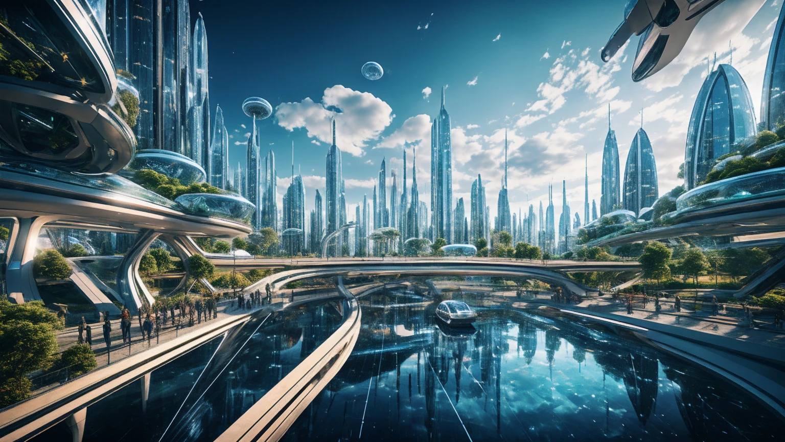 (Best quality,4K,8K,A high resolution,Masterpiece:1.2),Ultra-detailed,(Realistic,Photorealistic,photo-realistic:1.37),Futuristic floating city,Futuristic technology,Huge urban high-tech tablet platform,Airship,Floating in the sky,Futuristic city,Small airships around,High-tech hemispherical platform,Colorful lights,Advanced architecture,modernn architecture,skyscrapper,Access the cloud,Scenic beauty,view over city,Impressive design,Blend seamlessly with nature,energetic and vibrant atmosphere,Futuristic transportation system,Parking is suspended,Transparent path,Lush greenery,Sky gardens,cascading waterfalls,Magnificent skyline,reflections on the water,Sparkling river,Architectural innovation,futuristic skyscrapers,Transparent dome,The shape of the building is unusual,Elevated walkway,Impressive skyline,Glowing lights,Futuristic technology,Minimalist design,Scenic spots,Panoramic view,Cloud Piercing Tower,Vibrant colors,epic sunrise,epic sunset,Dazzling light display,magical ambiance,The future city,Urban Utopia,LuxuryLifestyle,Innovative energy,sustainable development,Smart city technology,Advanced infrastructure,Tranquil atmosphere,Nature and technology live in harmony,Awesome cityscape,Unprecedented urban planning,Architecture connects seamlessly with nature,High-tech metropolis,A cutting-edge engineering marvel,The future of urban living,Visionary architectural concept,Energy-efficient buildings,Harmony with the environment,A city floating above the clouds,Utopian dreams become reality,The possibilities are endless,State-of-the-art transportation network,Green energy integration,Innovative materials,Impressive holographic display,Advanced communication system,Breathtaking aerial view,Quiet and peaceful environment,Modernist aesthetics,Ethereal beauty