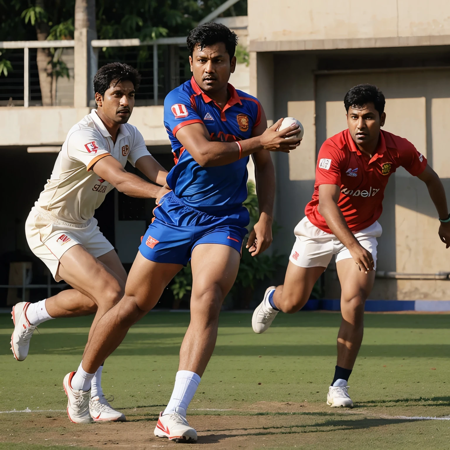 Surykumar jadav take the ball at boundary line