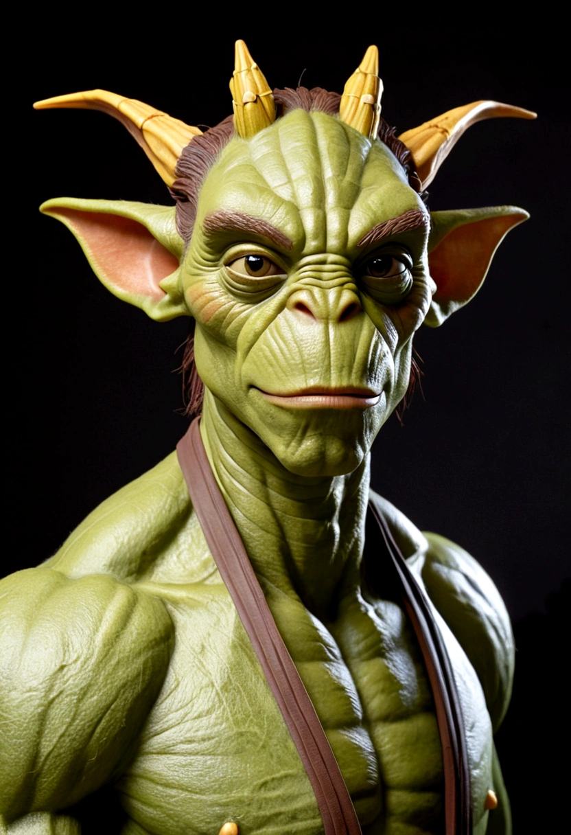 goblin,hairy, speedo, prominent belly, bulged belly, swollen belly, muscular, tall, pointed ears