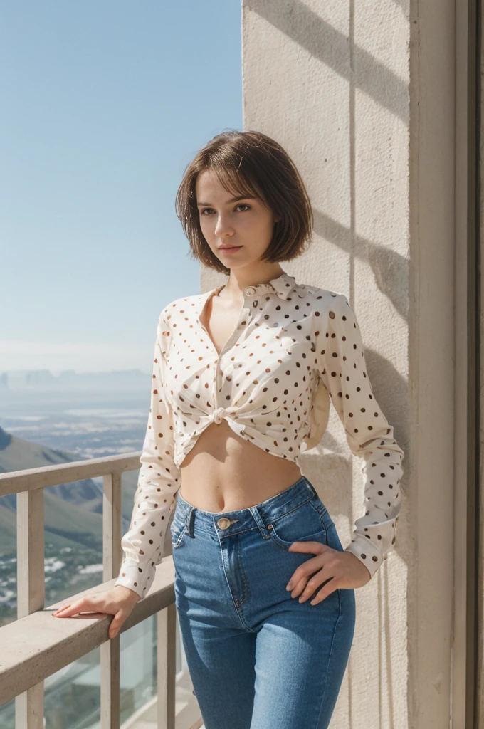 <lora:bethcast-10:0.9>, Bethcast, thick legs, thick hips, white shirt, green tie