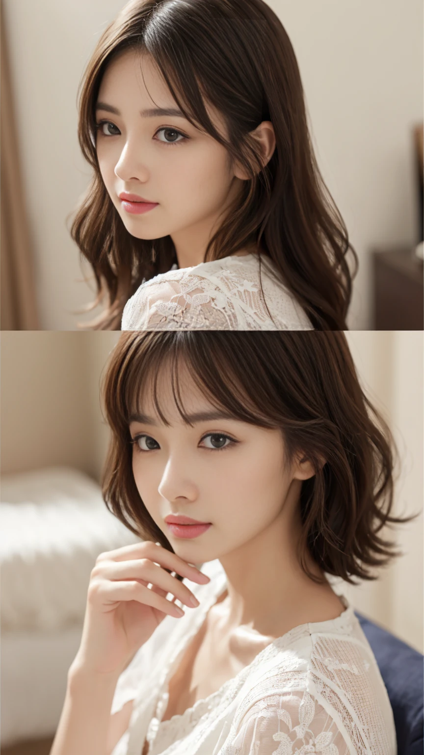 16K、Photorealistic、Highest quality、masterpiece、Ultra-high resolution、RAW Photos、Realistic、Bright lighting、Face Light、Smooth Professional Lighting、looking at the camera、alone、Adult female、Beautiful woman、so beautiful、Realistic skin texture、Glowing Skin、Moisturized Skin、Realistic eye and facial details、Perfect Style、Model Body Type、Beautiful Eyes、Big eyes、Inconspicuous tear bags、slim、Medium sized big breasty nails aren't long、Very short hair、Black Hair、black eye、seems to be happy、Beautiful hip line、(((ビジネスsuit)))、(((office)))、(((suit)))、White dress shirt、Black jacket、