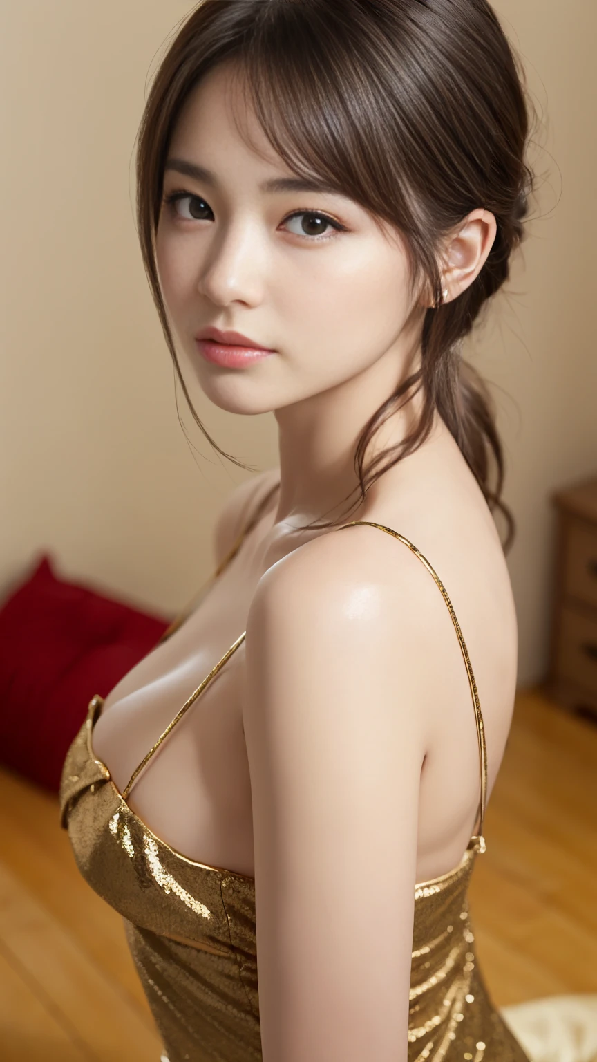 16K、Photorealistic、Highest quality、masterpiece、Ultra-high resolution、RAW Photos、Realistic、Bright lighting、Face Light、Smooth Professional Lighting、looking at the camera、alone、Adult female、Beautiful woman、so beautiful、Realistic skin texture、Glowing Skin、Moisturized Skin、Realistic eye and facial details、Perfect Style、Model Body Type、Beautiful Eyes、Big eyes、Inconspicuous tear bags、slim、Medium sized big breasty nails aren&#39;t long、Very short hair、Black Hair、black eye、seems to be happy、Beautiful hip line、(((ビジネスsuit)))、(((office)))、(((suit)))、White dress shirt、Black jacket、