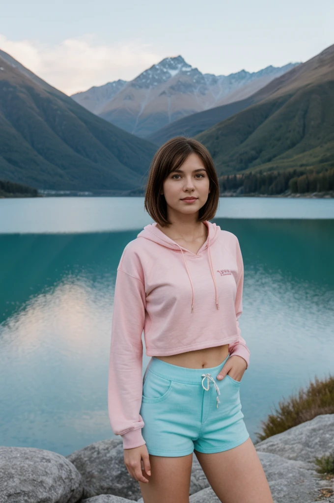 xoaeriel, a woman wearing hiking gear in the mountains <lora:xoaeriel:0.9>