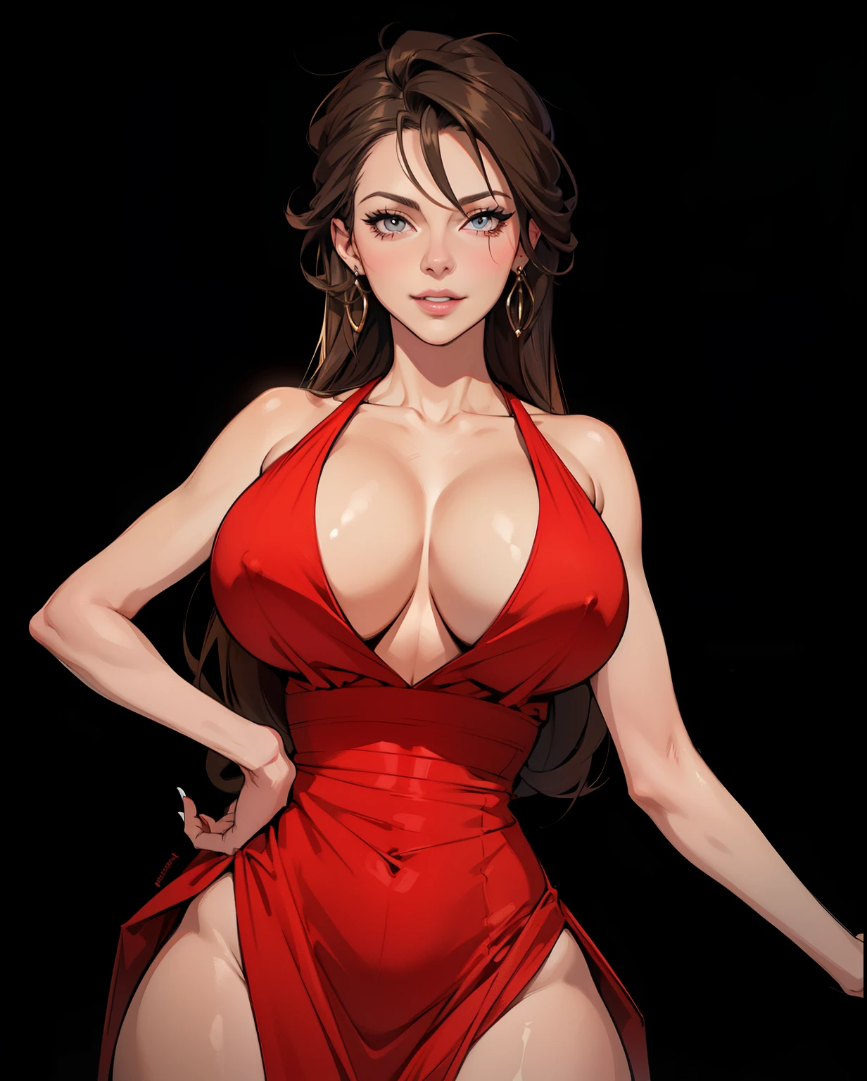 milf, mature female, busty, huge , huge breasts, hentai, high detail, close up, symmetrical, high quality, absurdres, high res, ultrasharp, 8K, masterpiece, extreme attention to detail, perfect face,Realistic, (masterpiece, top quality, best quality,) very detailed, most detailed, (1woman:1.3), smile, red lips, kate beckinsale face, long hair,