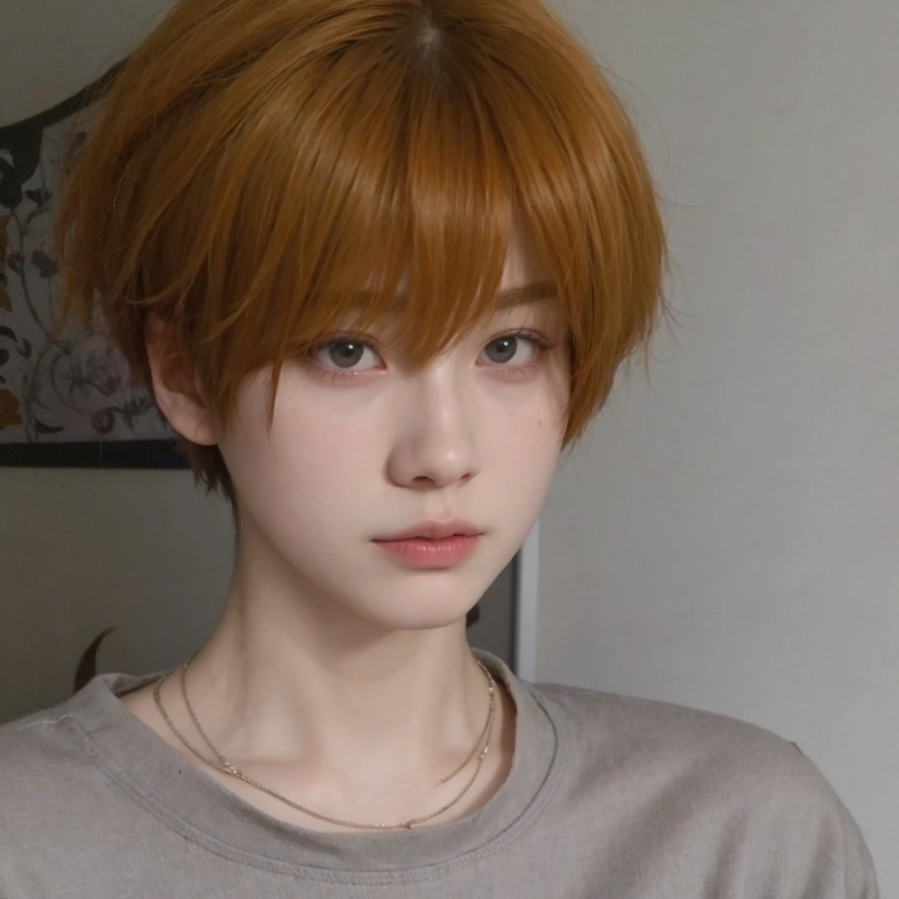 Arafa femenine boy with colored hair sitting at a table, jung jaehyun, Yoongi, Min Yoongi, adorable and pale korean face, ulzzang inteligente, Kim Doyoung, with short hair, jossi do blackpink, Hong Jun Hyung, Tae June Kim, ulzzang, the hime cut, Jaeyeon Nam, xqc, park jimin, tomboy short platinum hair