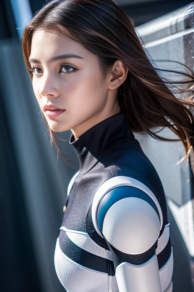 Giant beauty created using gene editing technology:1.3,Attractive Shandong female model,elongated face:1.3,Highlighting the extremely exaggerated feminine muscular and strong body,make a fist,Future Technology Mechanical Suit,Sexy belly:1.3,,Perfect iris,Top quality,16K,Ultra-high resolution,Top-level detail presentation,real picture,Sony Master Lens