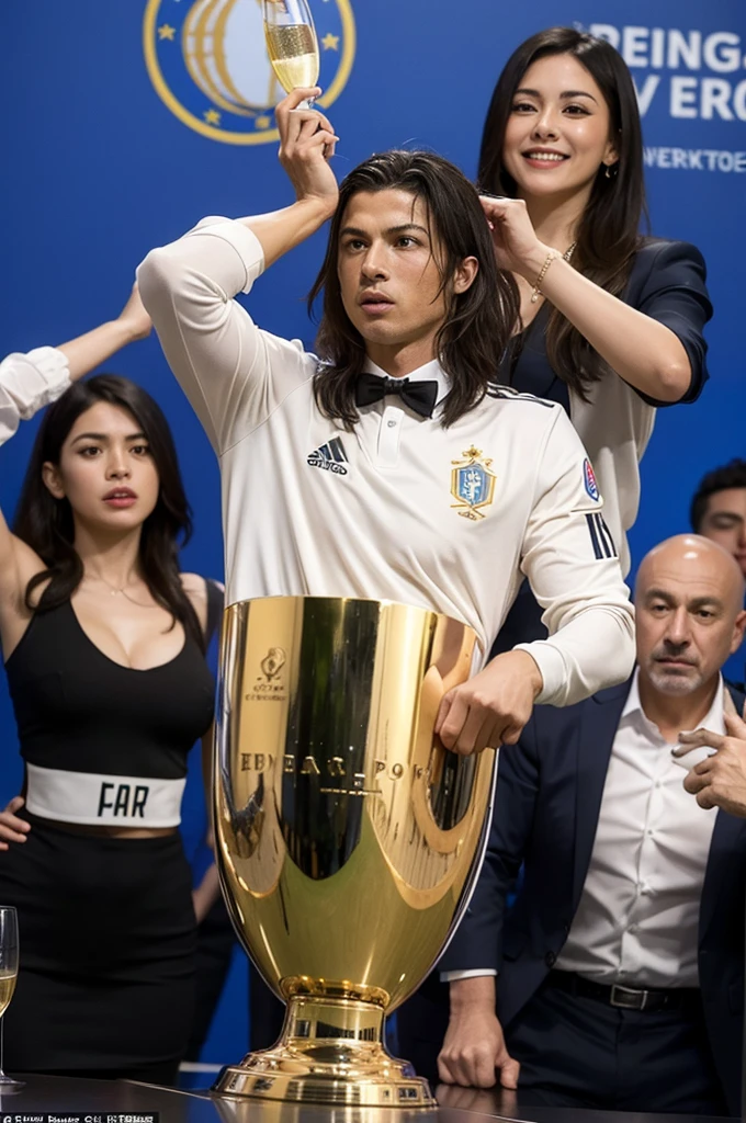 Generate a European Cup match map,Need Ronaldo to lift the European Cup,All Portuguese staff opened champagne to celebrate
