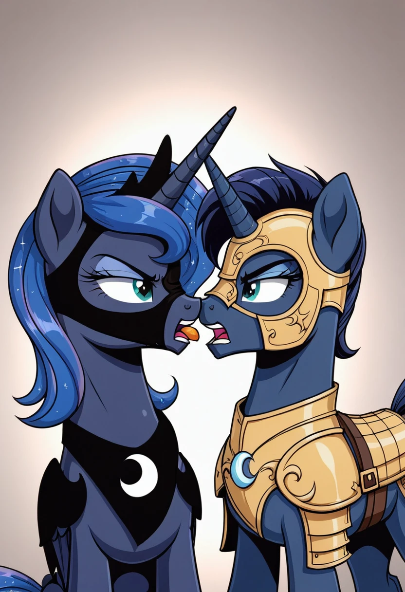 Pony Prince Luna Black .black head mask angry in the armor kiss Womans pony