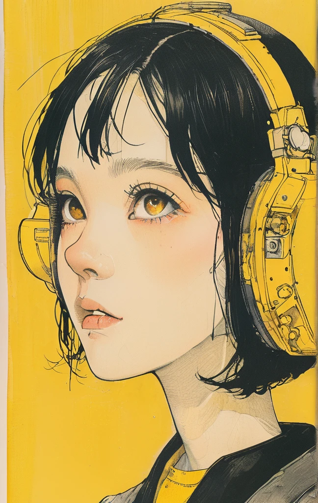 ultra-detailliert, hight resolution, top-quality, ​masterpiece, ((naked portrait t)､ nude photography, (Pilot helmet)、kosmos､planetes