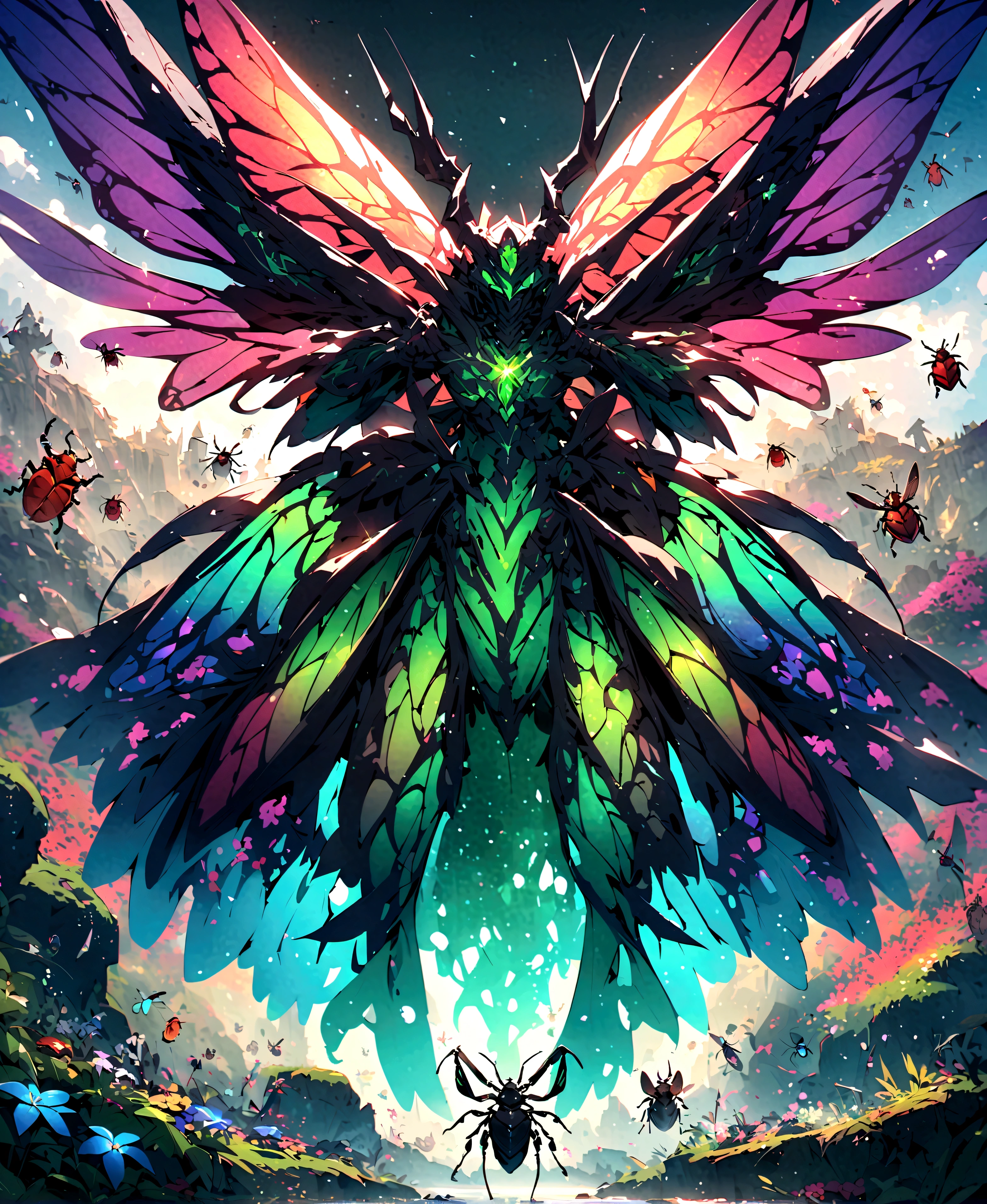 Sea of Treeushi King、Insect King、Humanoid Insect、Strong body、Beetle、beetle、A splendid black shine、insect monsters、hentai monster、A horn、An insect body that shines like an emerald、winged、pocket insect、侍Beetle、