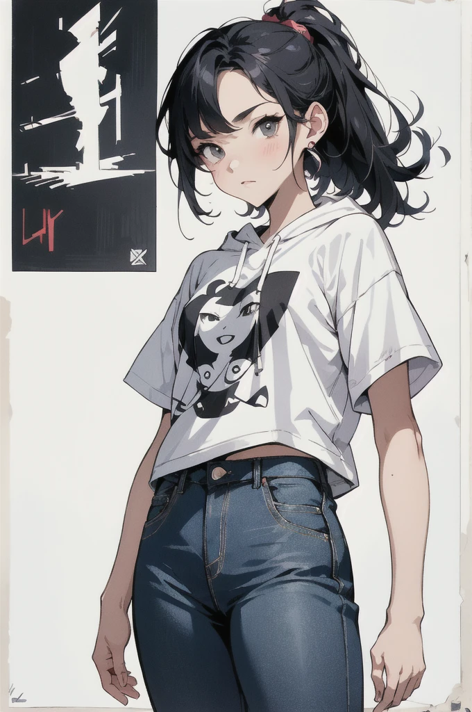 absurdres, highres, ultra detailed, (girl:1.3), simple background, poster design
BREAK
, casual style, jeans, t-shirts, sneakers, hoodies, simple accessories, comfortable clothing
BREAK
, Create a sharp, graphic image using stencil art techniques, with crisp lines, bold shapes, and a sense of urban culture.
