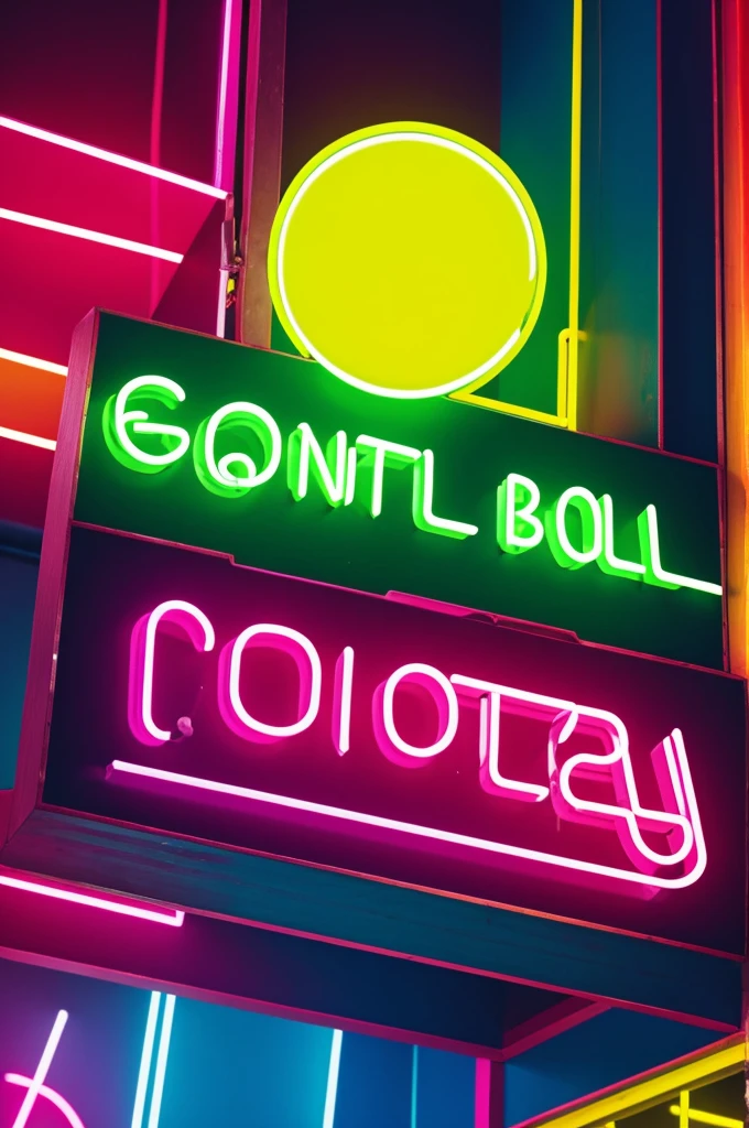 Neon ball stationery sign 