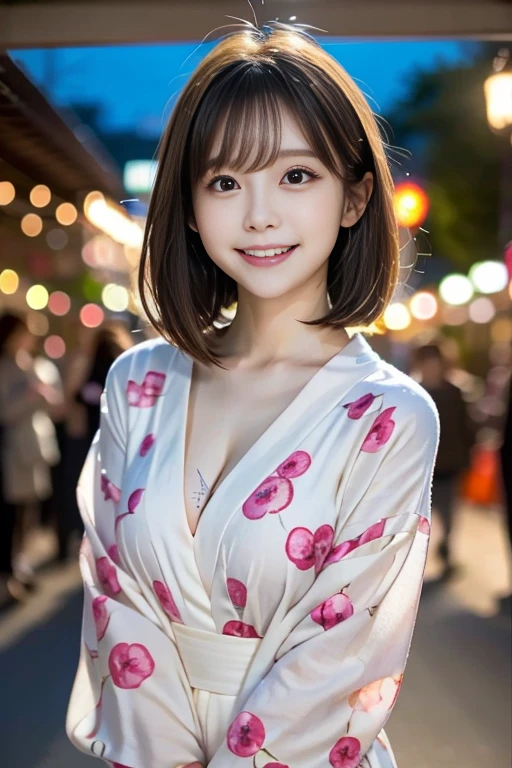 (Yukata with pink floral pattern)、Big ribbon、night、(festival)、Fireworks Her blonde hair is blown by the strong wind and obscures her pretty face..、Bangs that flow between the eyes、Sexy big 、 cute little Beautiful Face、Shiny, bright, straight, super long blonde hair、Cute and beautiful long, smooth bangs covering the area between the eyes、Long, straight, silky hair、Beautiful young girl with a cute smile、clear, white and Shiny skin、Shiny skin、Beautiful Face、Cheek gloss highlighter、Such bright and beautiful eyes、Very big eyes、Small Face Beauty、Perfect beauty、(Full body 2:1)、JK、、information