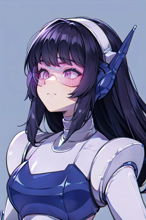 empty eyes,Robotized woman,robot transformation ,big breast