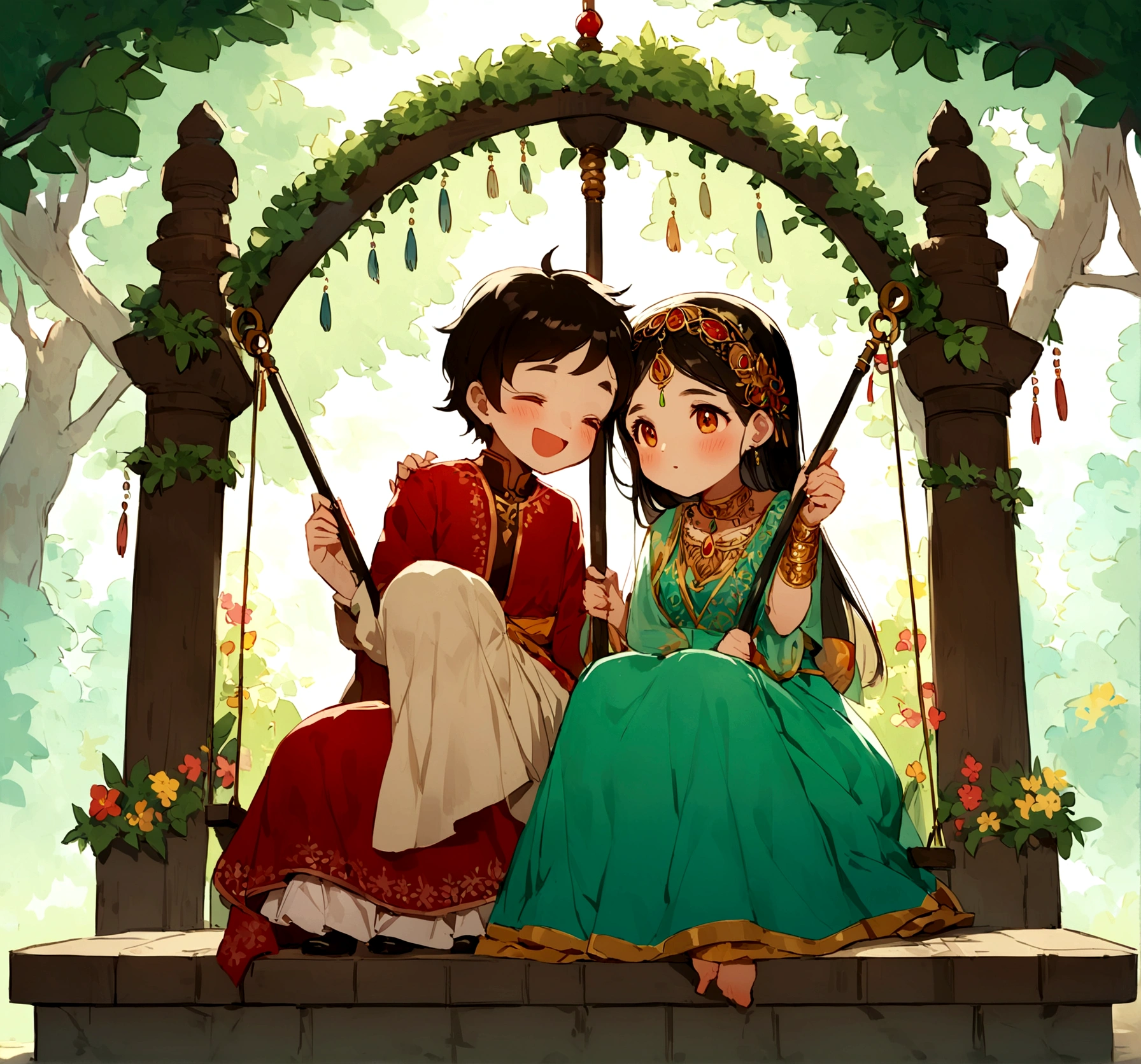 One day, a fair came to the village. Raju and Seema both attended the fair. There, they discovered a magical swing. When they sat on it, they suddenly found themselves transported to a different world—a place of beauty and tranquility that touched their hearts.