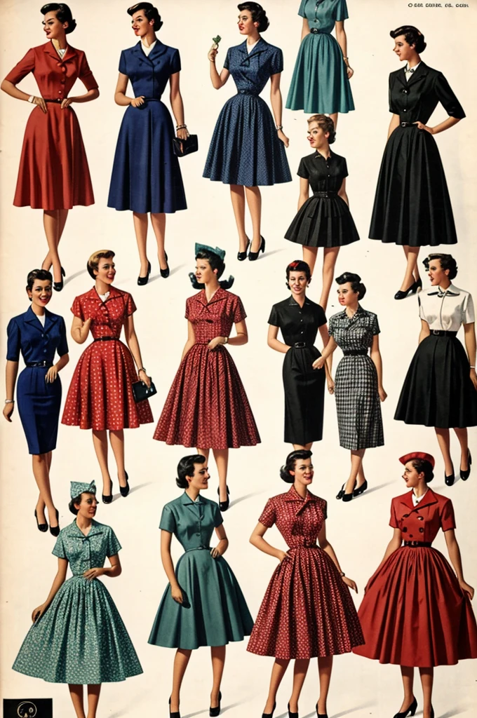 Collage garments were popular and accesories 1950s