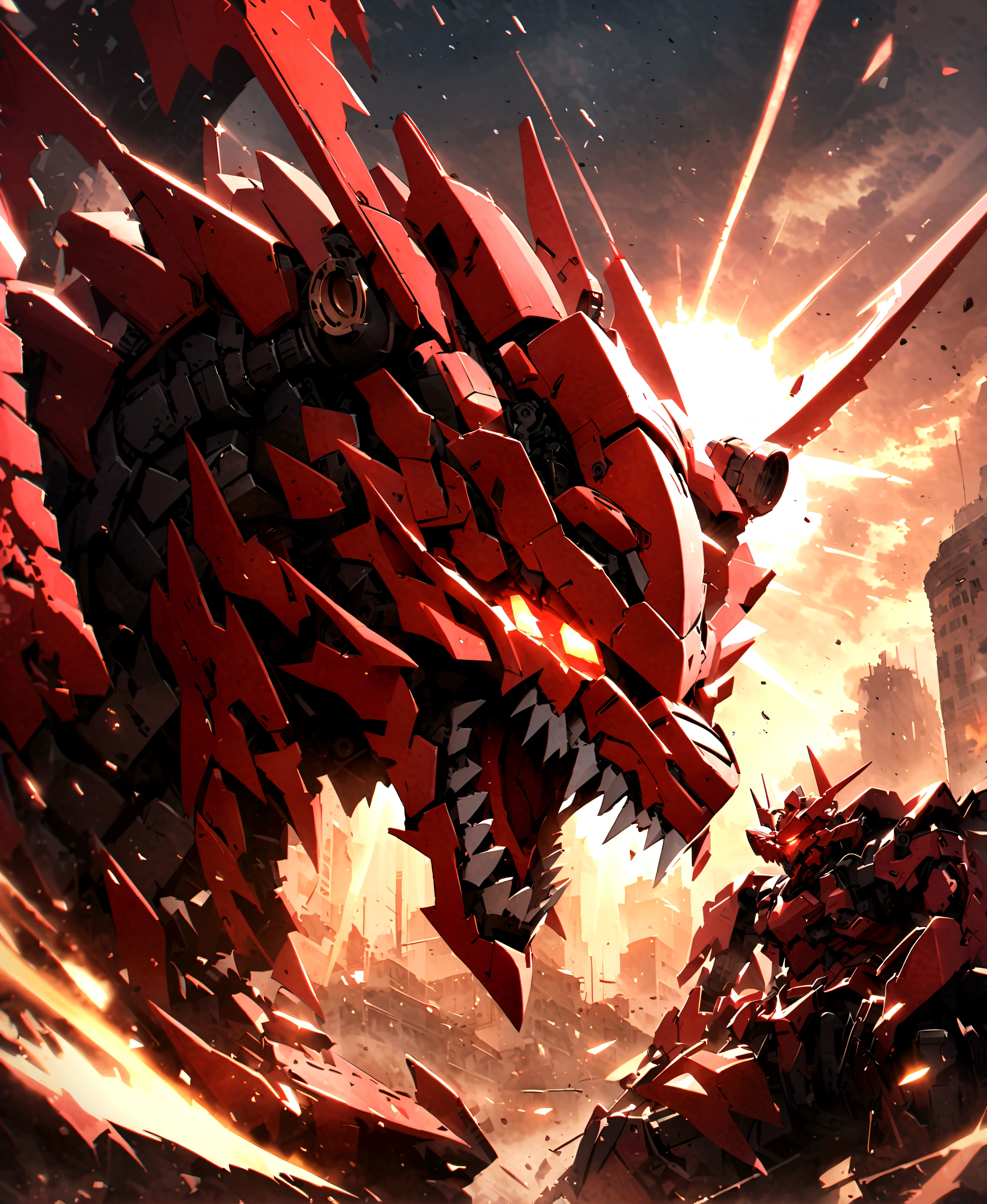 Mechanical empire、metal Gear、Mechanical Dragon、Metal Dragon、A mechanical dragon、Mechanical crown、Mechanical Dragon Scale、Mechanical Dragon Tail、Mechanical Dragon Wing、Destructive rays、roar、Red glowing dragon eye、Armed deployment、