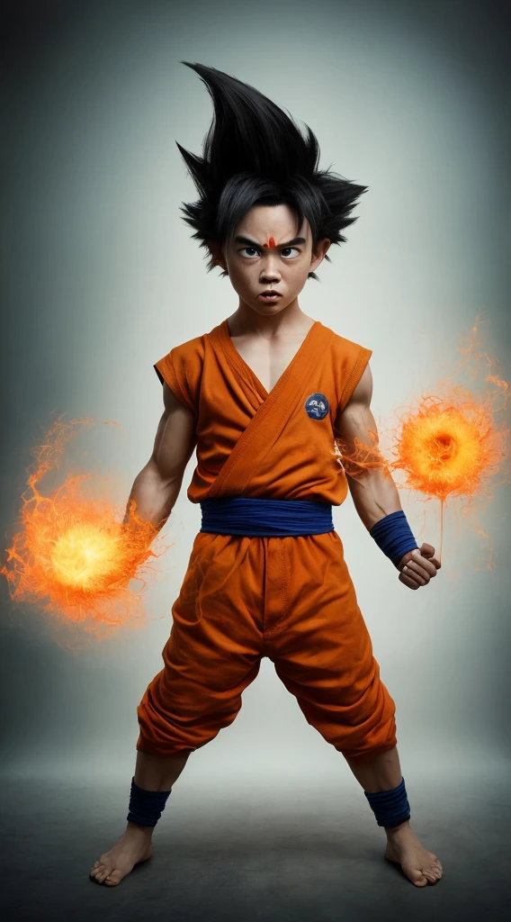 .photography of son goku, by Tim Tadder (((cowntry of goku))).