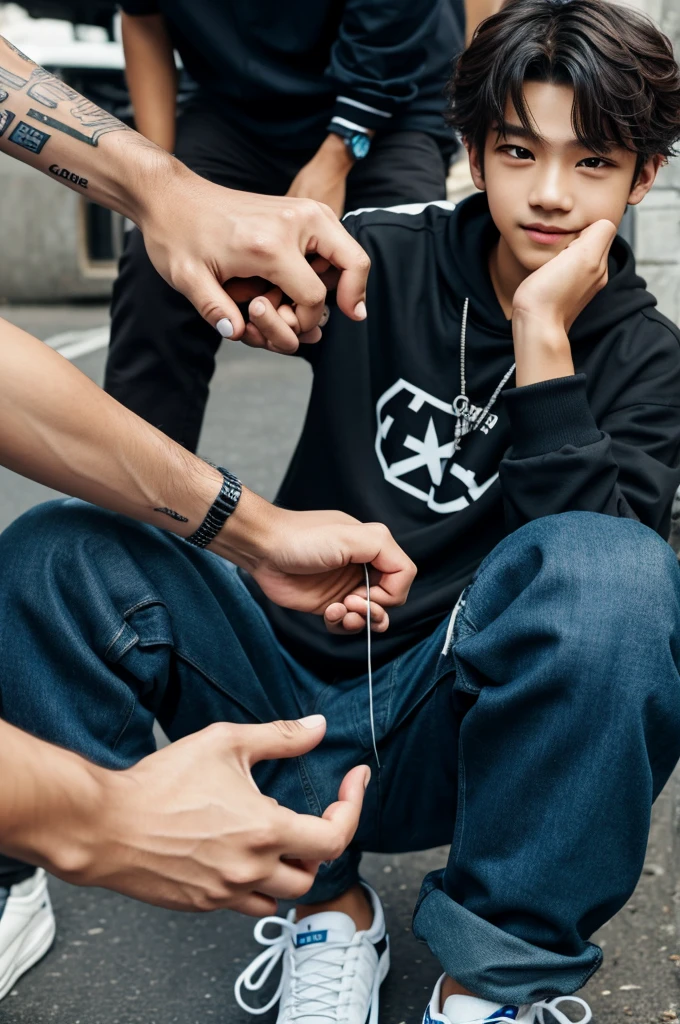 Felix from Stray Kids holding my hand