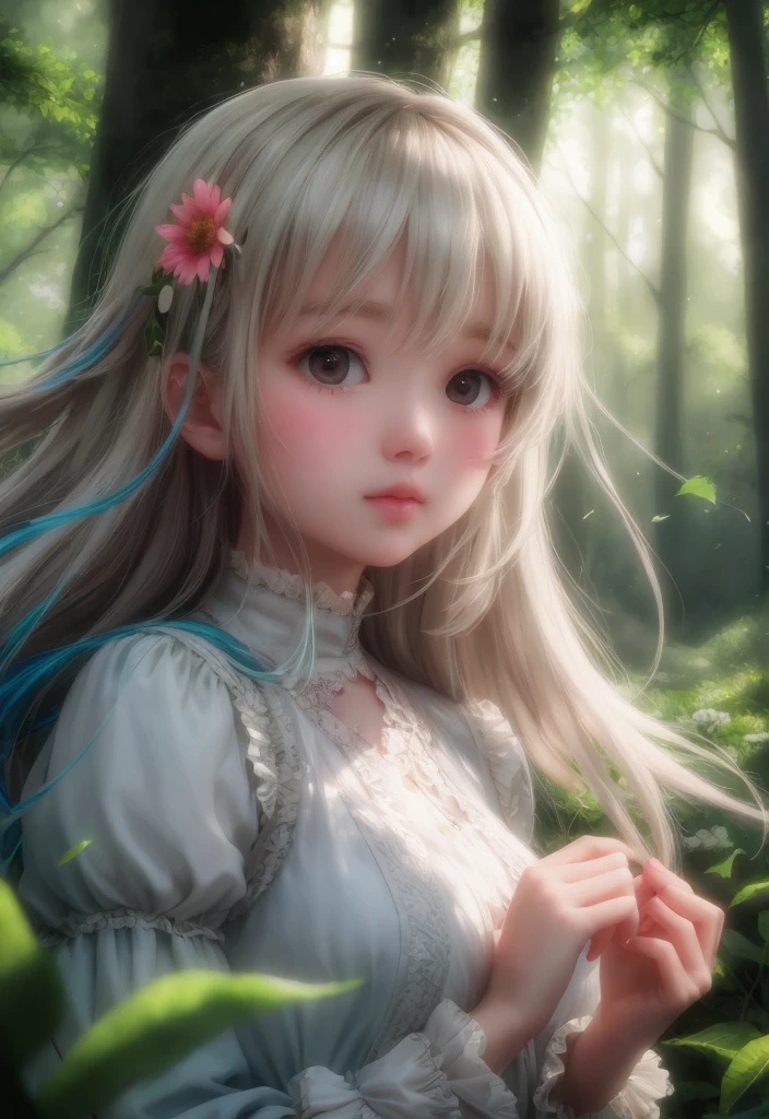 girl in a forest with floating flowers, river, puffy, puffy cheeks, cute,
vibrant colors, colorful art style,
soft lighting, soft shadows, detailed textures, dynamic lighting,
nice hands, perfect hands,