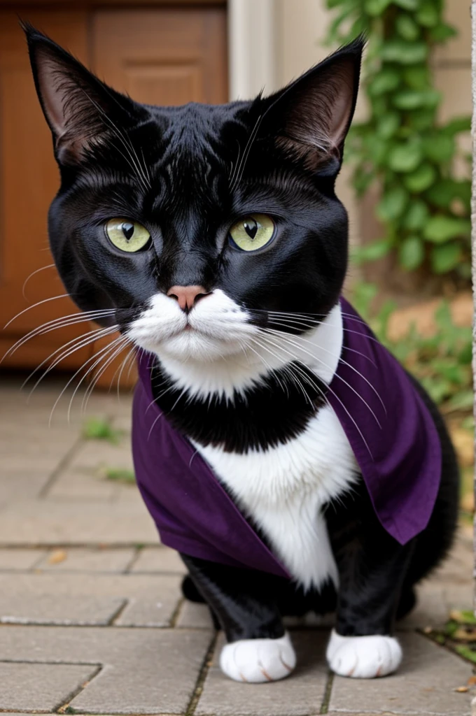 Cat dressed as a blackberry