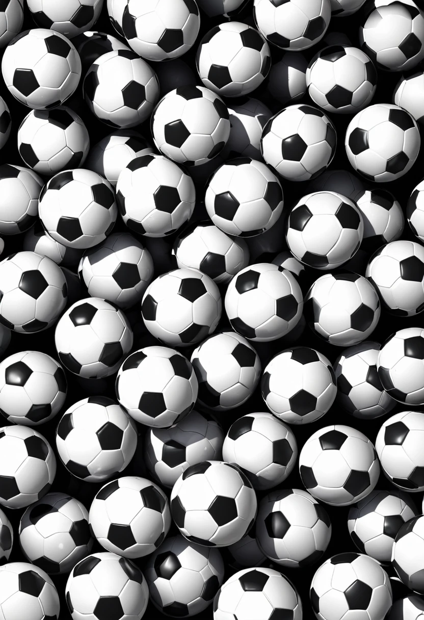 a black and white photo of a lot of 足ball balls, 足ball ball, flying 足ball balls, 1024x1024, 足ball, football, seamless texture, sports, Seamless game texture, ball, 一些ball形, Arnold Bronckhorst (Arnold Bronckhorst) of inspiration, Black and white spots, James Cowie (James Cowie) of inspiration, 