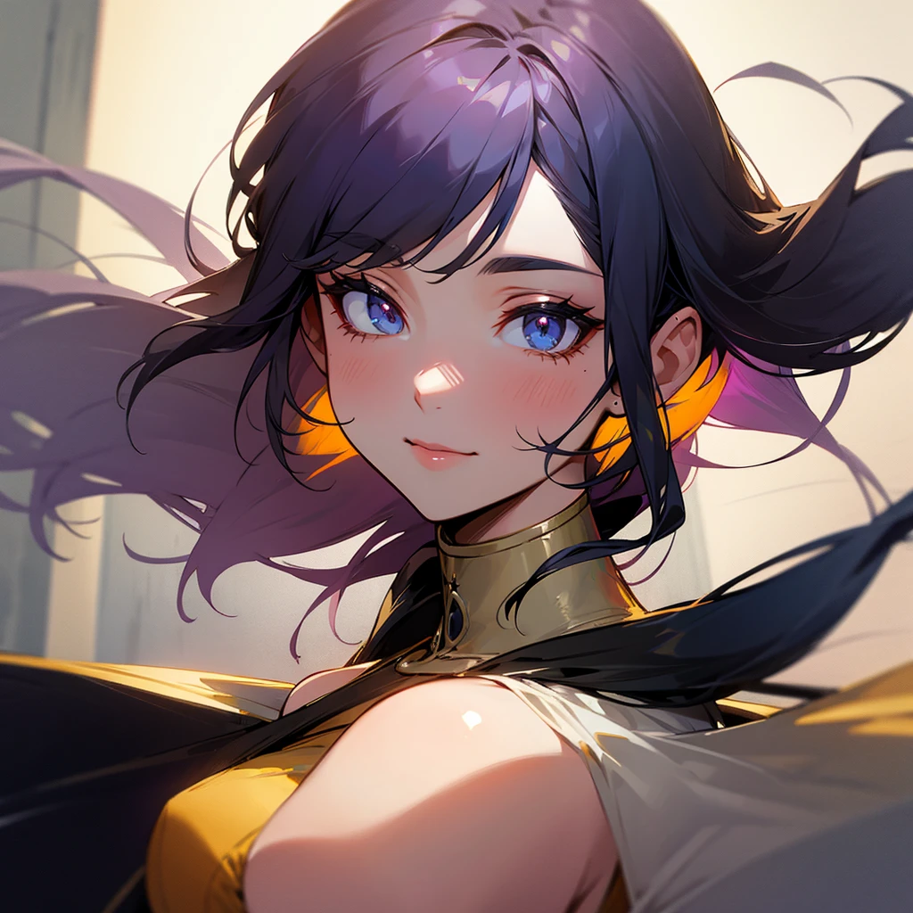 raios de luz,juri han,belo corpo,mulher jovem,short black hair , badass , colan,May,coxas torneadas,Evil Smile,juri han,chifres de cabelo,detalhes do corpo,low yellow lighting,raios de luz belo corpo detalhado,coxas