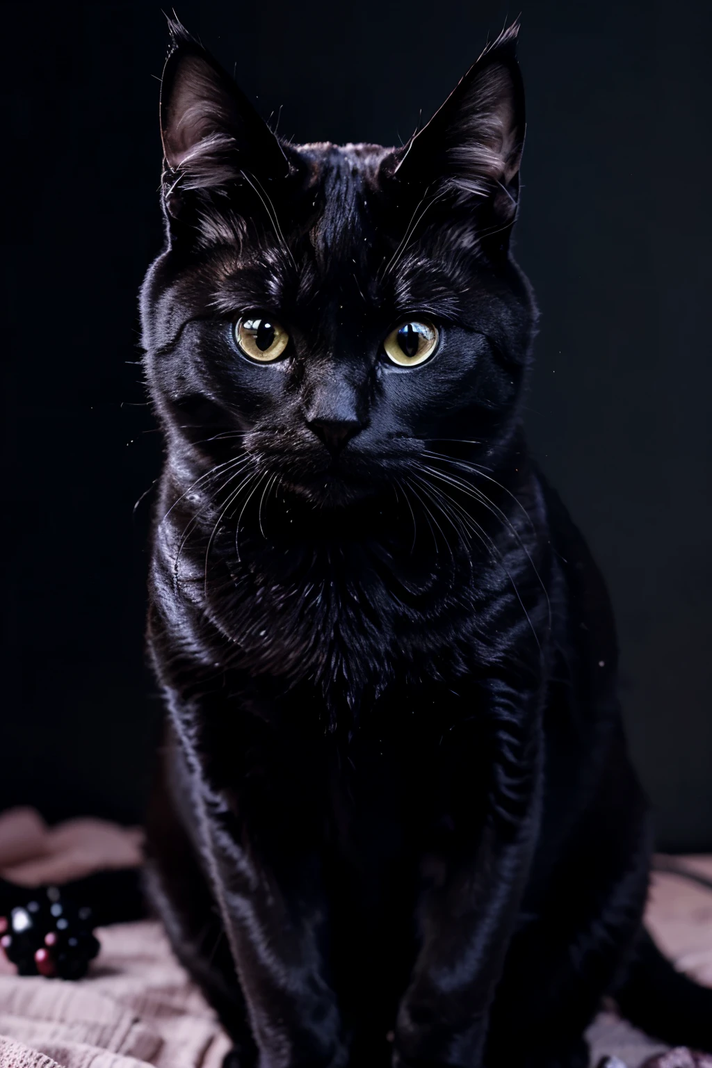 Cat dressed as a blackberry