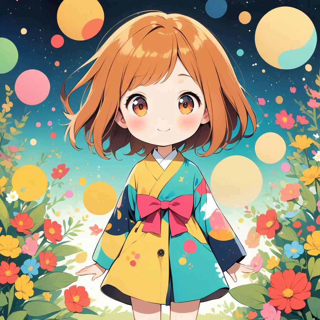 Watase Seizo style, Standing in front of a high wall,Simple line initials,Abstract art,Galactic Universe Background, Tanabata.milky way、((Orihime and Hikoboshi:1.5))、A radiant smile、Smile、Star of the sky