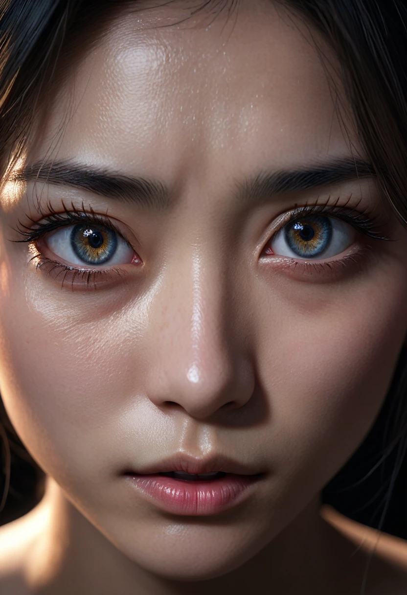 Itadori Yuji, detailed realistic, detailed eyes, extremely detailed face and skin, striking expression, fierce gaze, intense emotions , serious expression, dark background, dramatic lighting, cinematic, photorealistic, 8k, high quality, hyperrealistic
