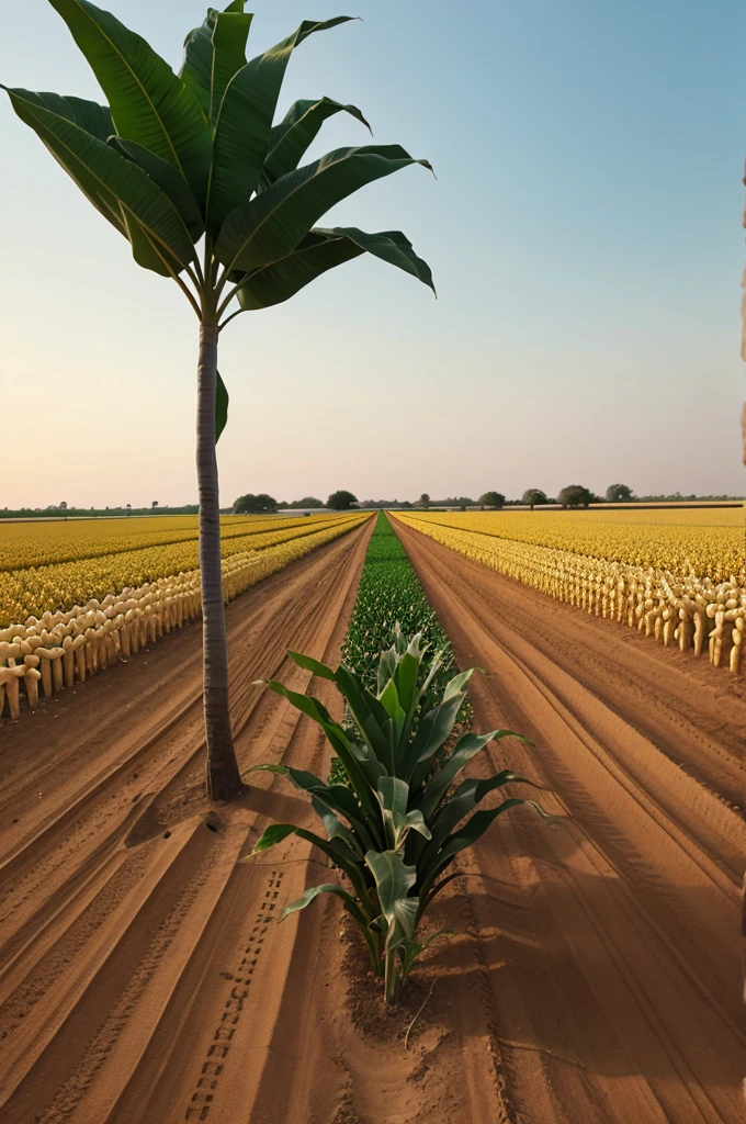 Maize crop animated with 2 cobs