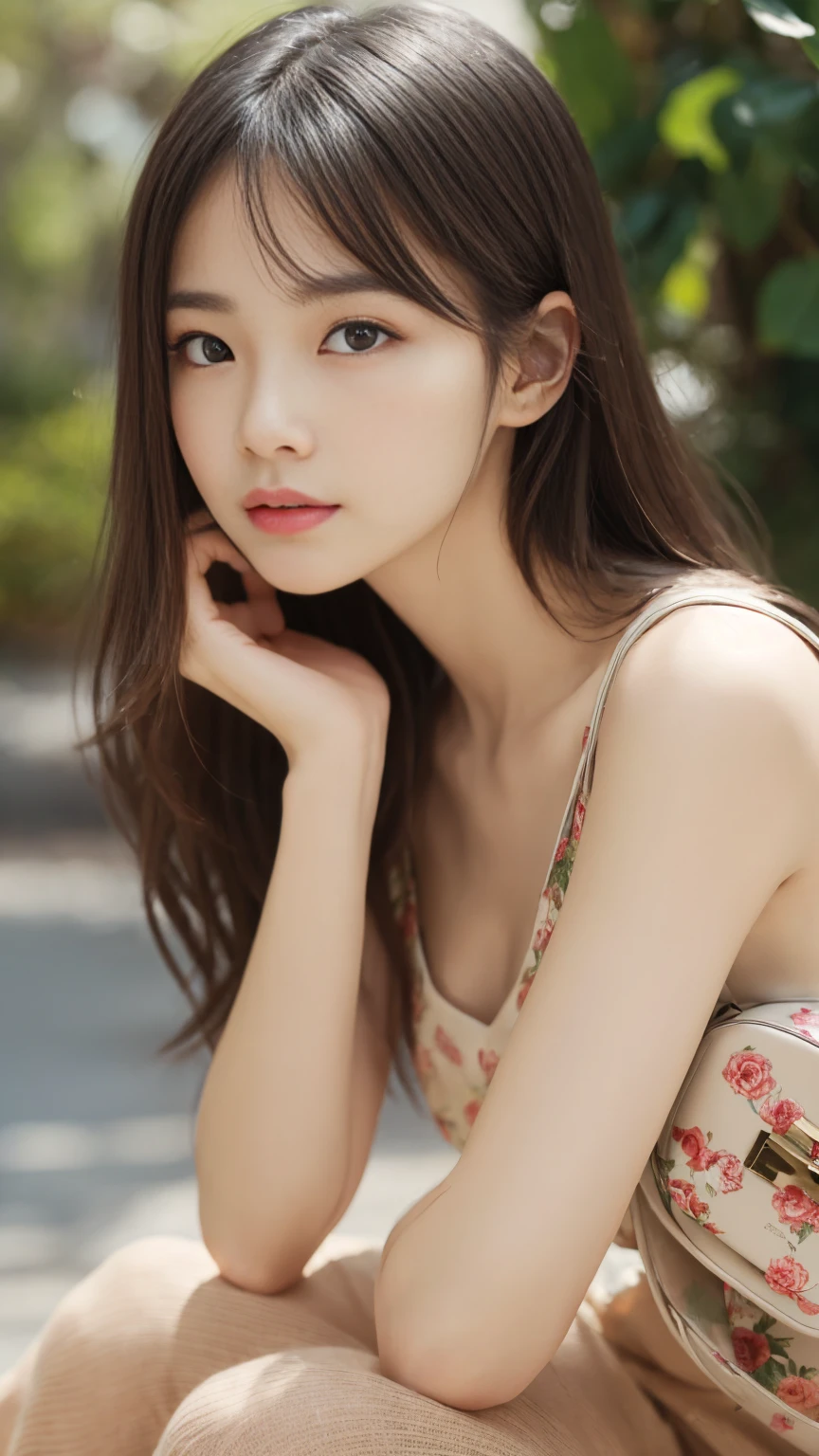 (masterpiece、16k image、high resolution、highest quality)、solo、One Girl、(Japanese Girls' High School Sailor Uniform,perfection)、(Perfect Anatomy,Beautiful body、Healthy Body、Beautiful Skin)、sunny day、Black-haired、ponytail、black eye、On the way home、Small Tits:1.5、School zone、artistic.、Beautiful woman、Beautiful Body、smile、Age 22