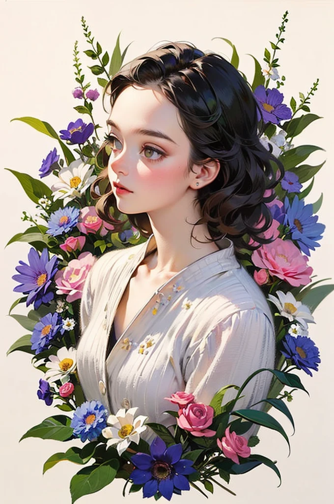 (masterpiece,super high quality),(Ultra-detailed,Perfect drawing),
Botanical Art,Flower Art,Art Deco,(Floral:1.2),Vibrant colors,colorful,
Amazing details, Anatomically correct,
alone,girl,(White: 1.5),
(Photographed from diagonally above),Accurate drawing,Detail view,Sense of luxury,Open,functional,