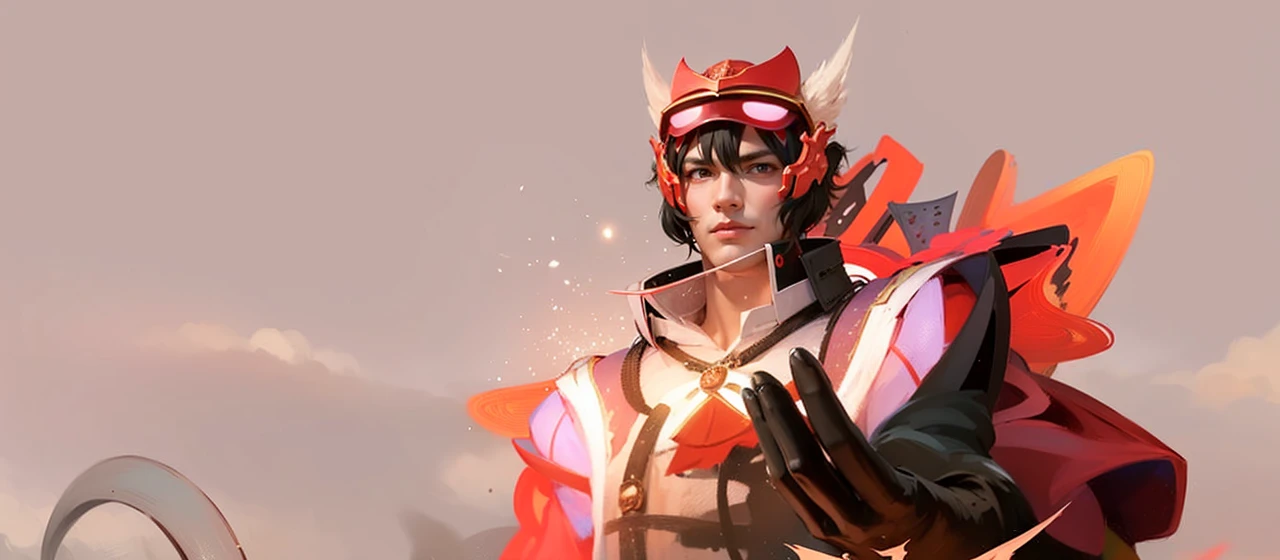 a man in a white suit and red scarf holding a sword, son of sparda, handsome guy in demon slayer art, key anime art, keqing from genshin impact, ig model | artgerm, rossdraws 1. 0, rossdraws 2. 0, sakimichan frank franzzeta, heise jinyao, rossdraws digital painting