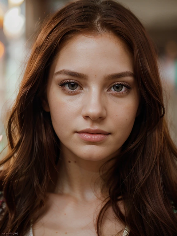 beautiful woman 26 years old, long intense red hair, incredibly beautiful and detailed amber eyes, naturally detailed and soft full lips, looking towards the camera, High resolution 8K UHD Ultra-detailed and photorealistic photography, hypermaximalist, Perfectly rendered with physical shading , Professionally captured with HDR technology, Incredibly detailed and intricate, Rich, vivid colors pop against a softly blurred bokeh background, Sharp focus