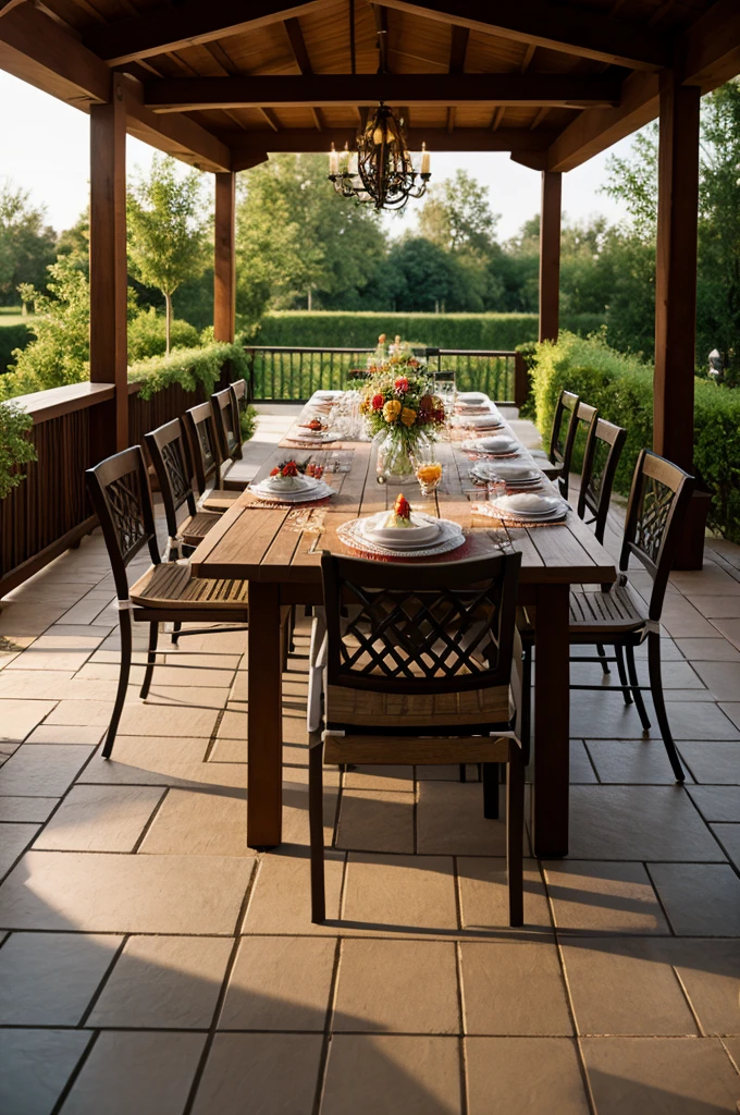 Decorated outdoor tables
