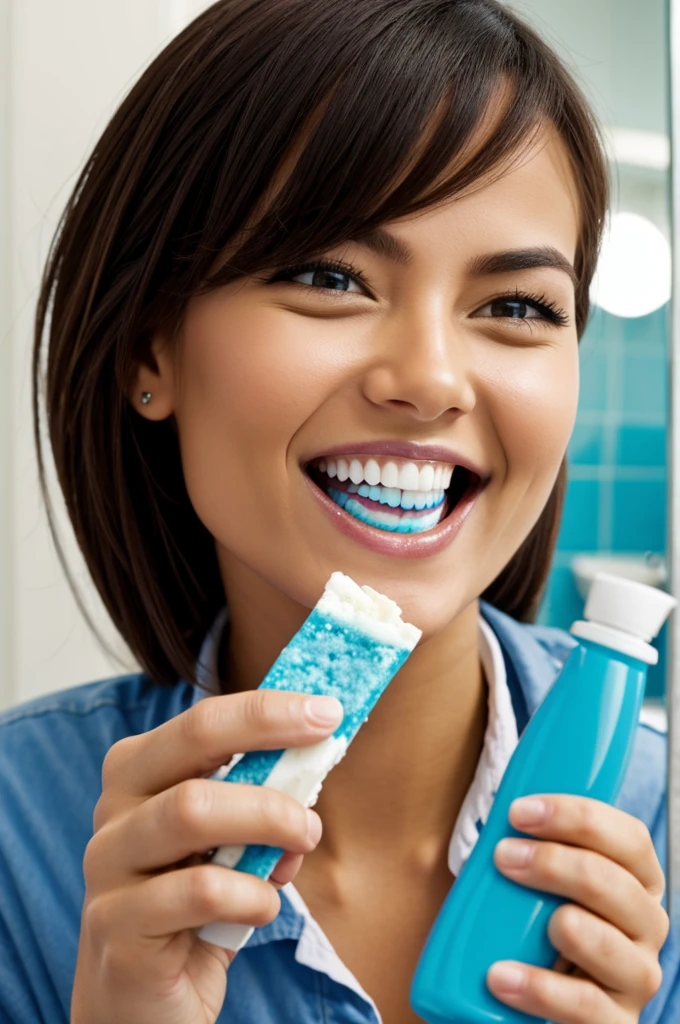 Person eating toothpaste 