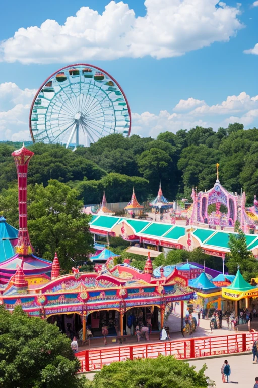 amusement park、Overlooking