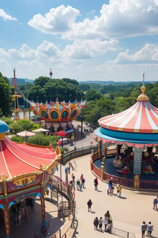 amusement park、Overlooking