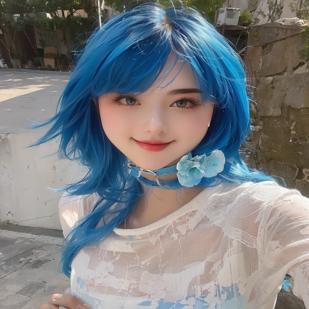 Blue Hair,pretty girl