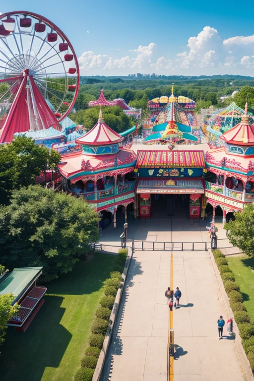 amusement park、Overlooking