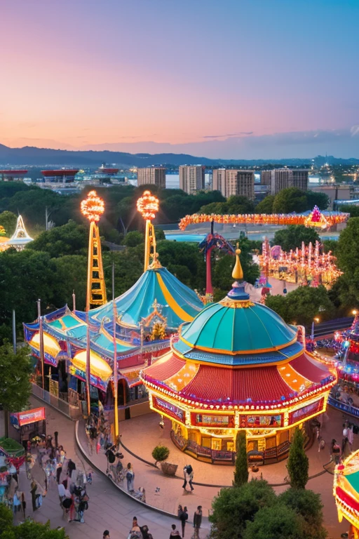 amusement park、Overlooking