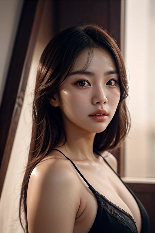 A korean celebrity nancy with long flowing hair, hazel eyes, perfect composition, hyperrealistic, super detailed, 8k, high quality, trending art, trending on artstation, sharp focus, , intricate details, highly detailed,and looking realistic