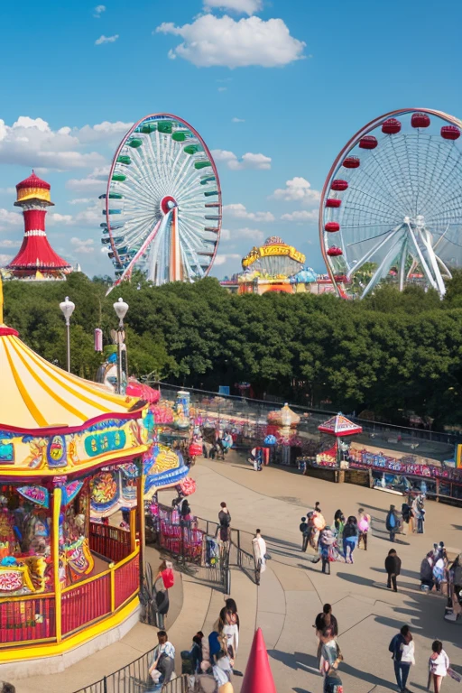 amusement park、Overlooking