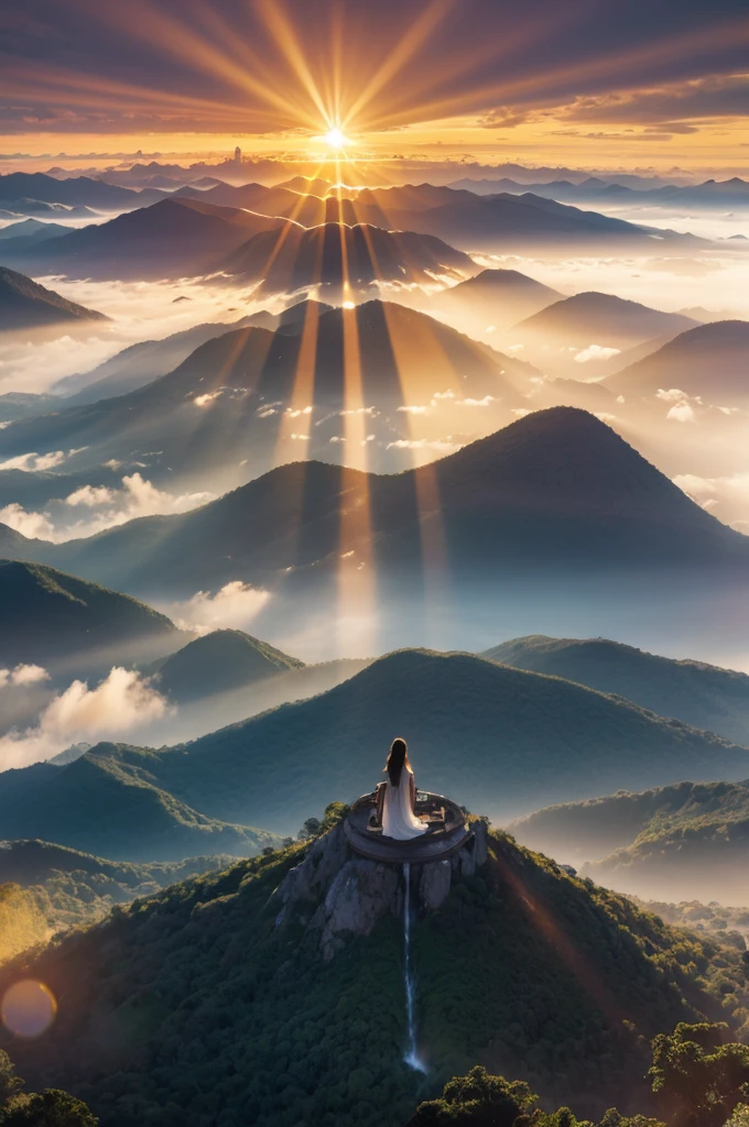 Earth skyline, sunrise, rays of light