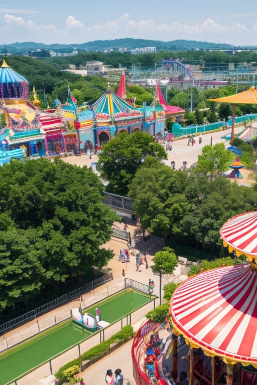 amusement park、Overlooking