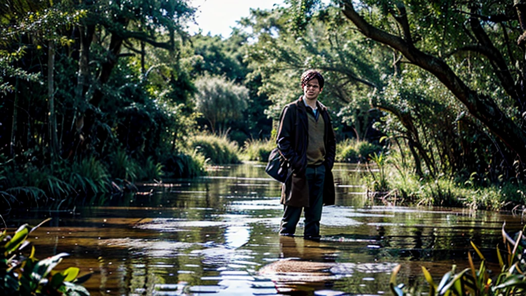 HARRY POTTER IN A SWAMP FOREST AND A GIANT OWL