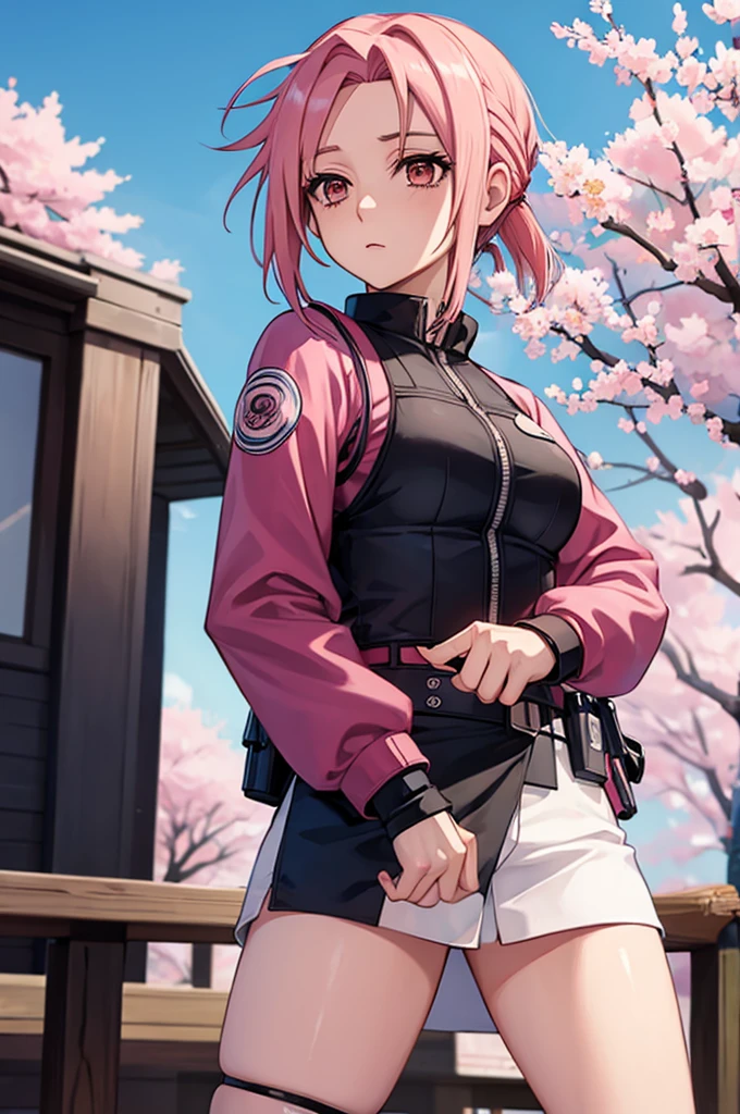 (((Sakura Haruno))),(((Wearing police clothes)))