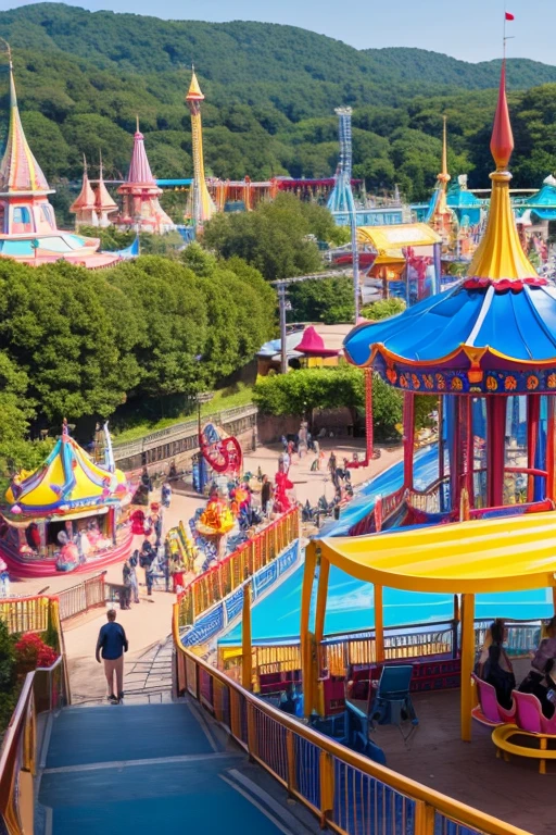 amusement park、Overlooking
